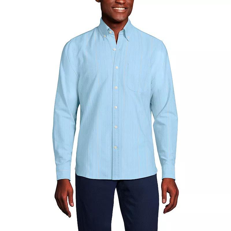 Mens Lands End Button-Down Sail Rigger Oxford Button-Down Shirt Green Product Image