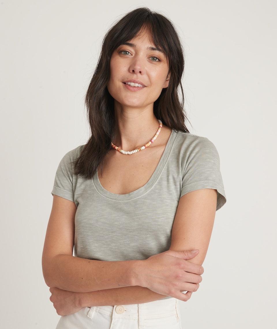 Scoop Neck Tee in Vetiver Product Image
