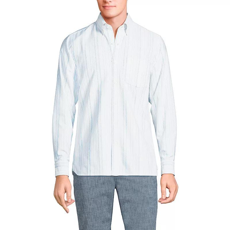Mens Lands End Button-Down Sail Rigger Oxford Button-Down Shirt Green Product Image