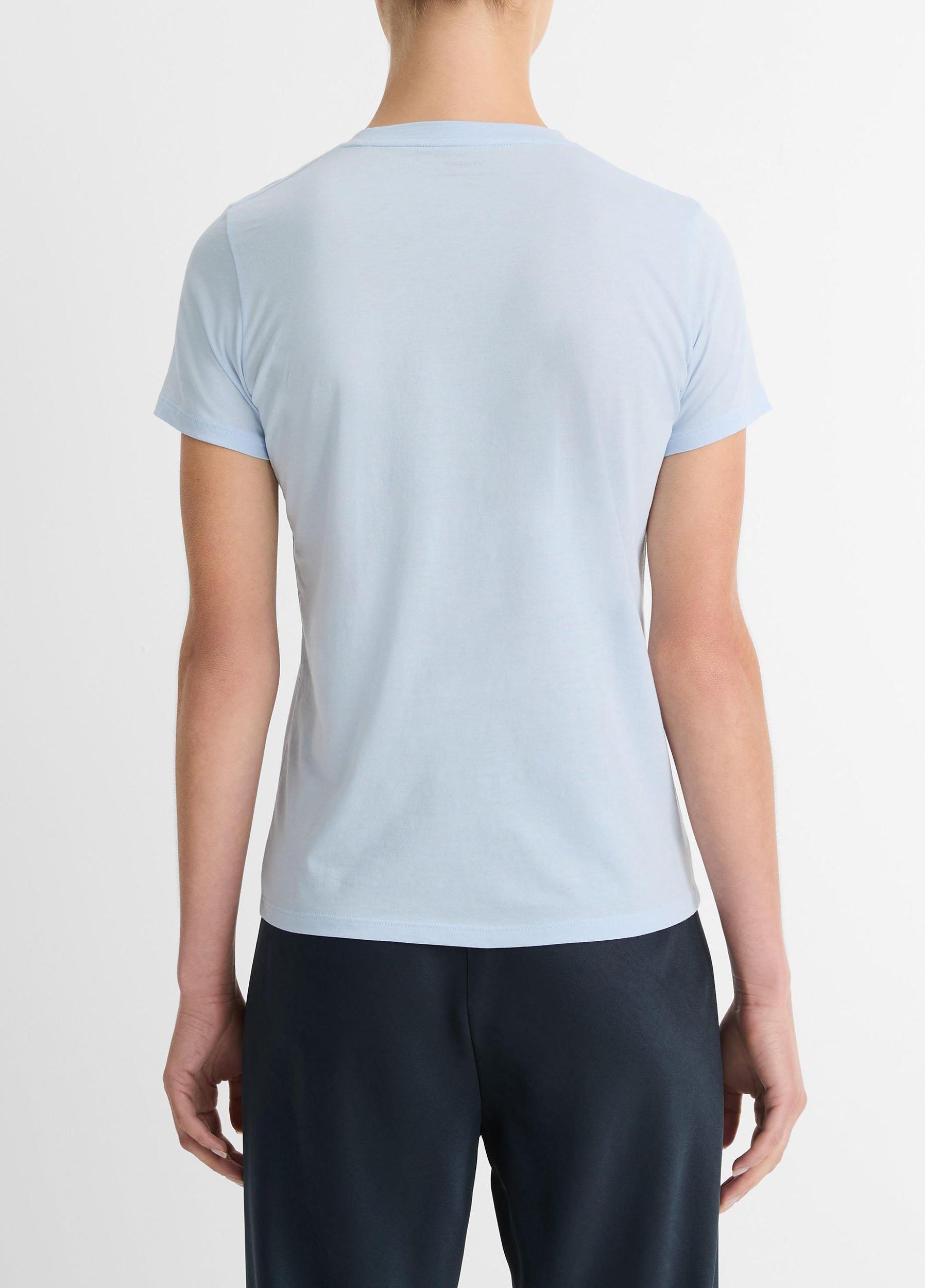 Womens Essential Pima Cotton Crew Neck T-Shirt, Porcelain Blue, Size S Vince Product Image