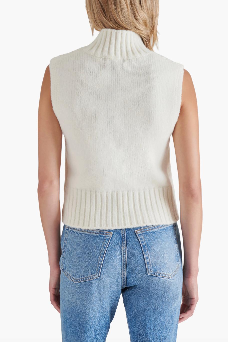 Serin Sleeveless Turtleneck Sweater - Cream Product Image