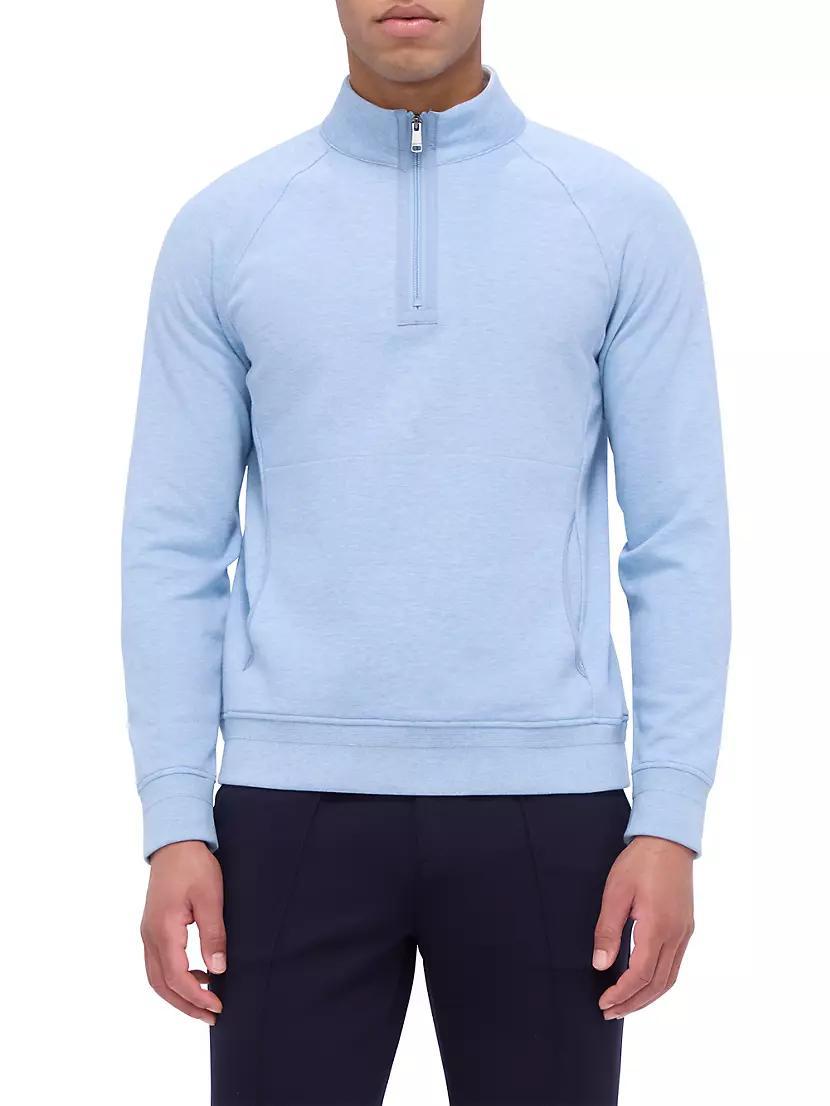 Knit Quarter-Zip Cotton-Blend Sweater Product Image