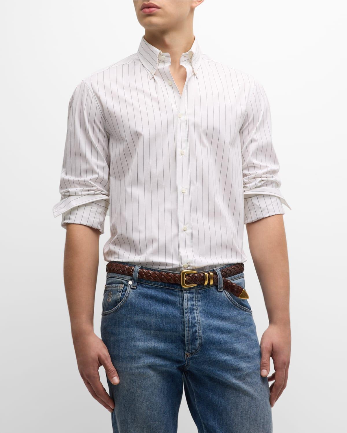 Men's Poplin Pinstripe Button-Down Shirt Product Image