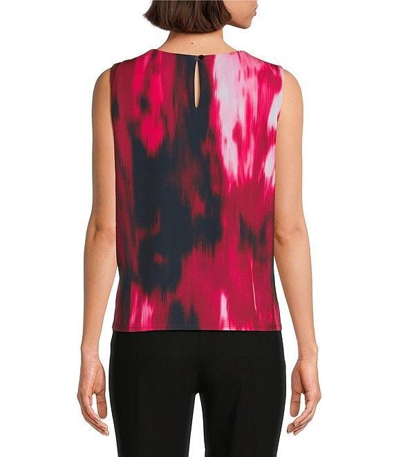 Investments Platinum Suiting Printed Knit Sleeveless Crew Neck Top Product Image