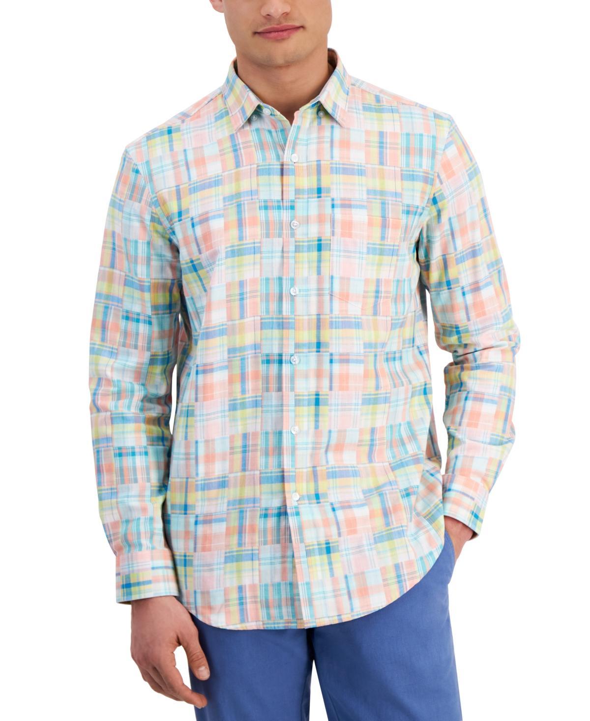 Club Room Mens Madras Plaid Long Sleeve Button-Front Shirt, Created for Macys Product Image
