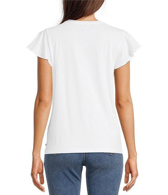 KARL LAGERFELD PARIS Jersey Knit Amour Print Crew Neck Short Sleeve Tee Shirt Product Image
