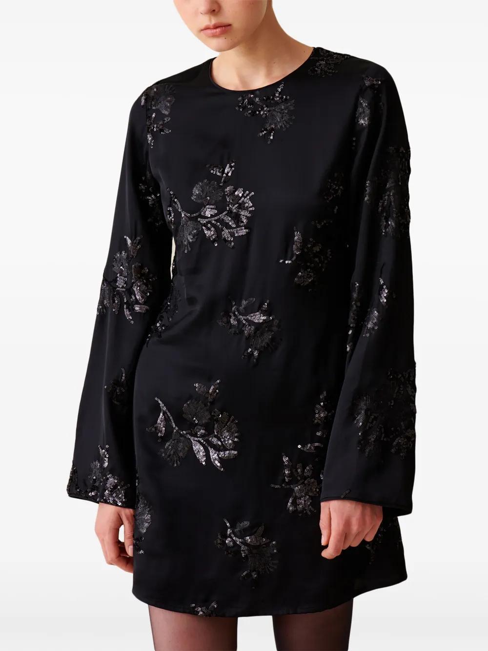 embroidered sequins mini dress Product Image