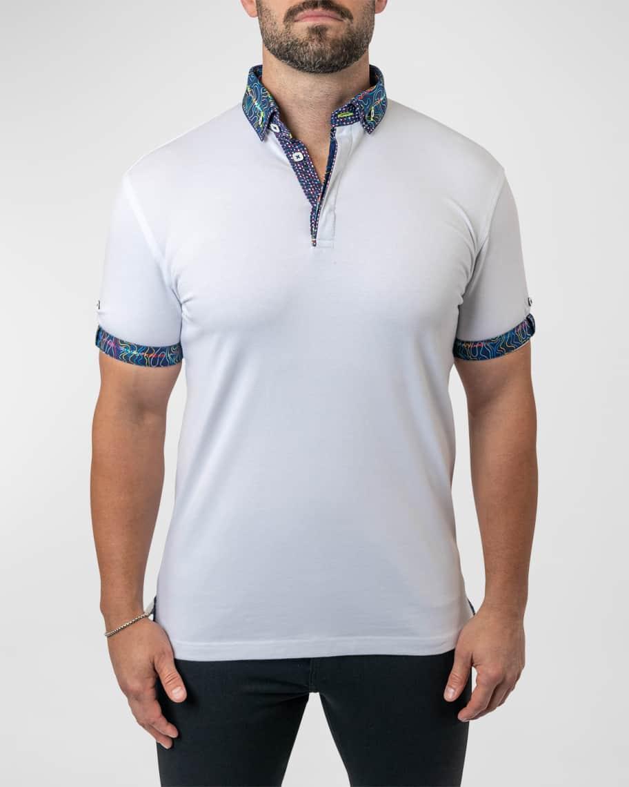 Mens Mozart Contrast-Trim Polo Shirt Product Image