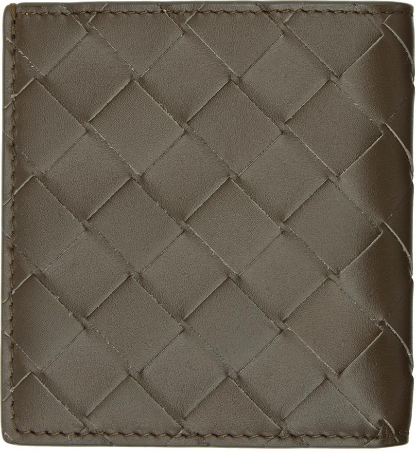BOTTEGA VENETA Brown Intrecciato Slim Bi-fold Wallet In 3392 Kaki Product Image