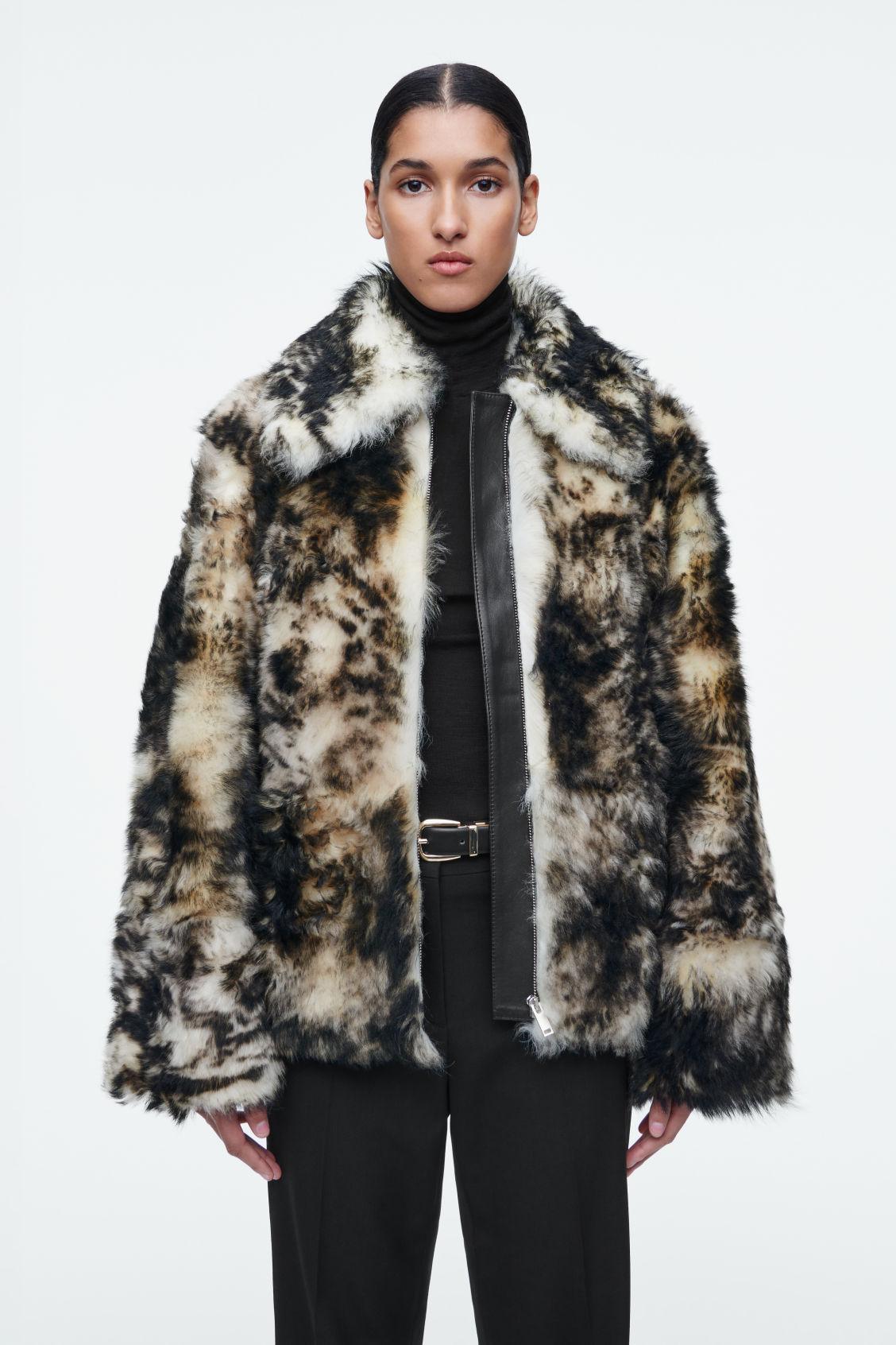 LEOPARD-EFFECT SHEARLING JACKET Product Image