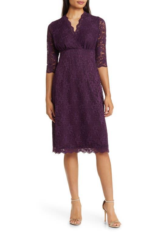 Womens Scalloped Boudoir Lace Cocktail Dress Product Image