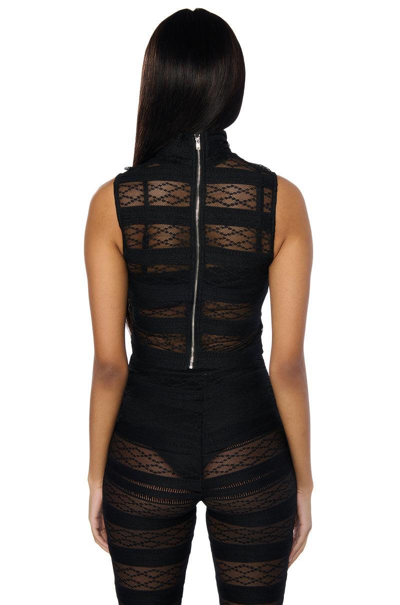 ALL I HAVE LEFT SLEEVELESS MOCK NECK LACE TANK Product Image