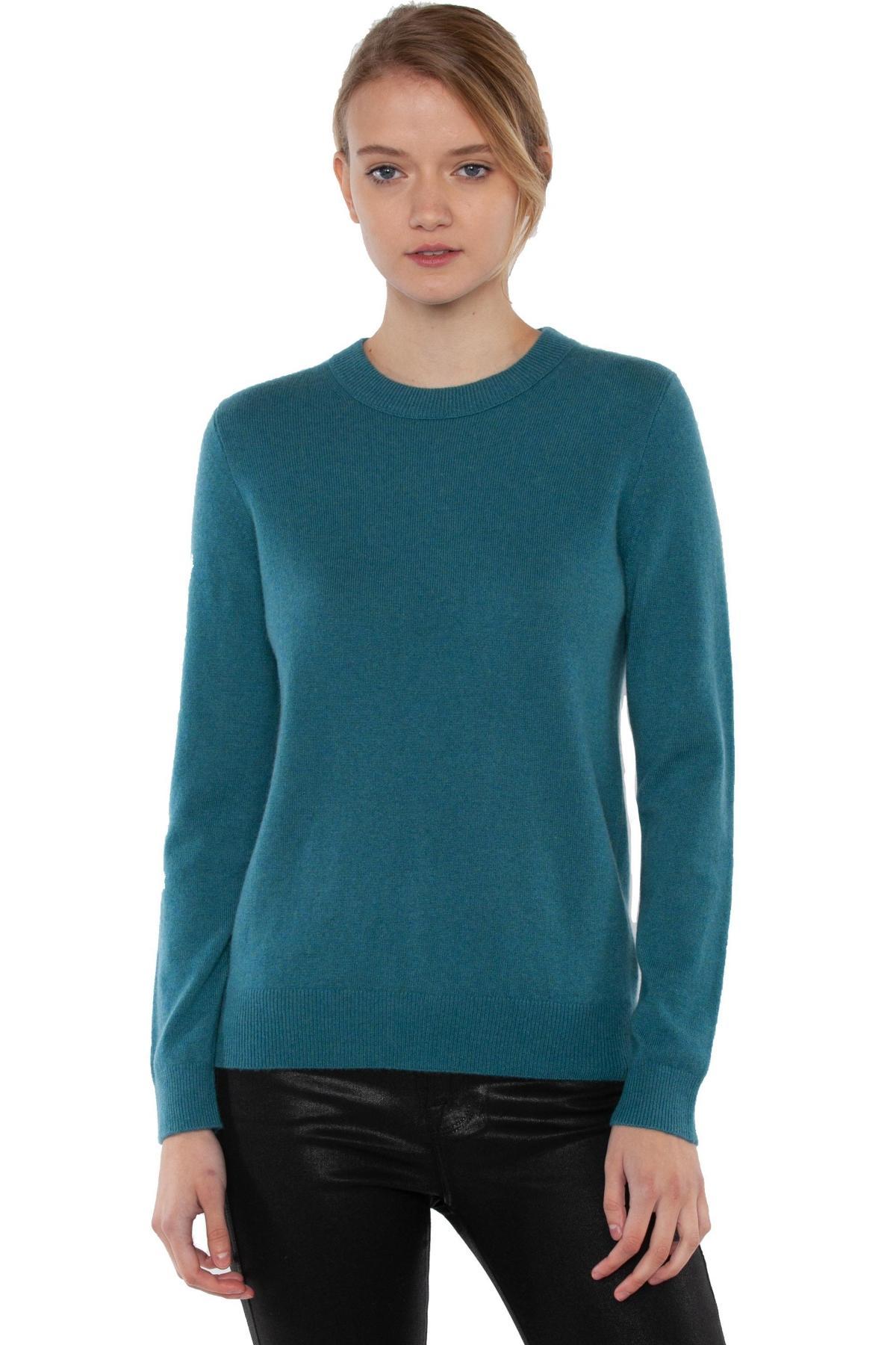 Jennie Liu Womens 100% Pure Cashmere Long Sleeve Crew Neck Pullover Sweater (1362, Lime, X-Small ) Product Image