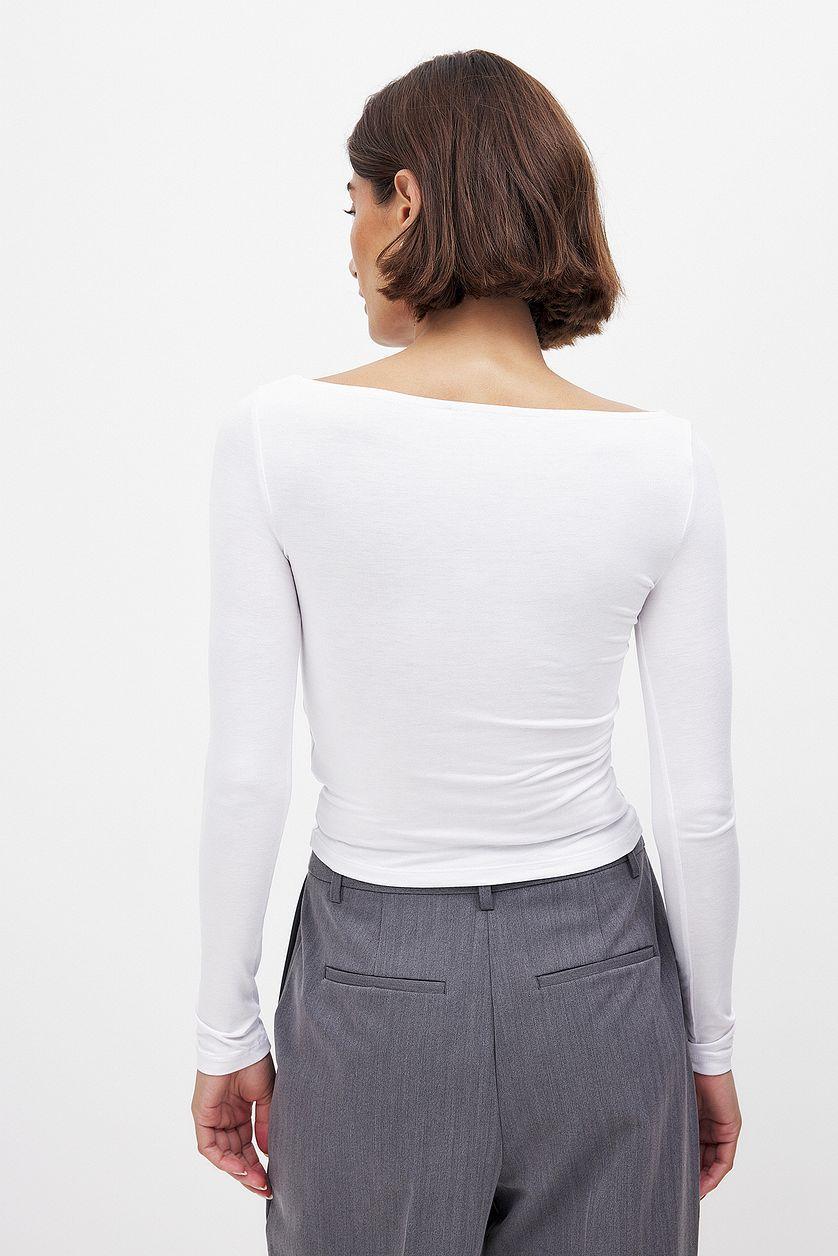 Boat Neck Long Sleeve Top Product Image