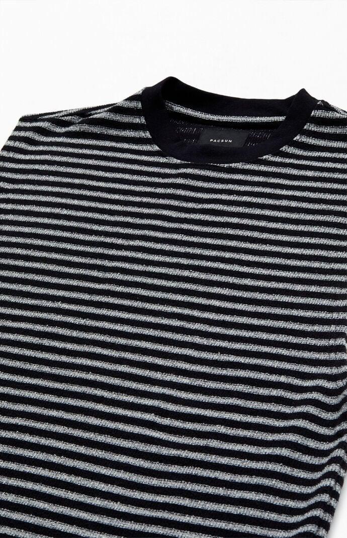 Men's Compass Striped Textured Tank Top in Black/Tan - Product Image