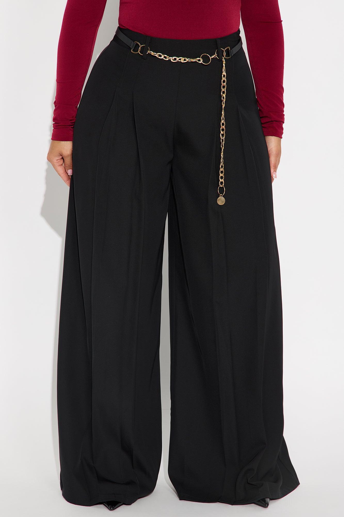 Kaline Belted Wide Leg Pant - Black Product Image