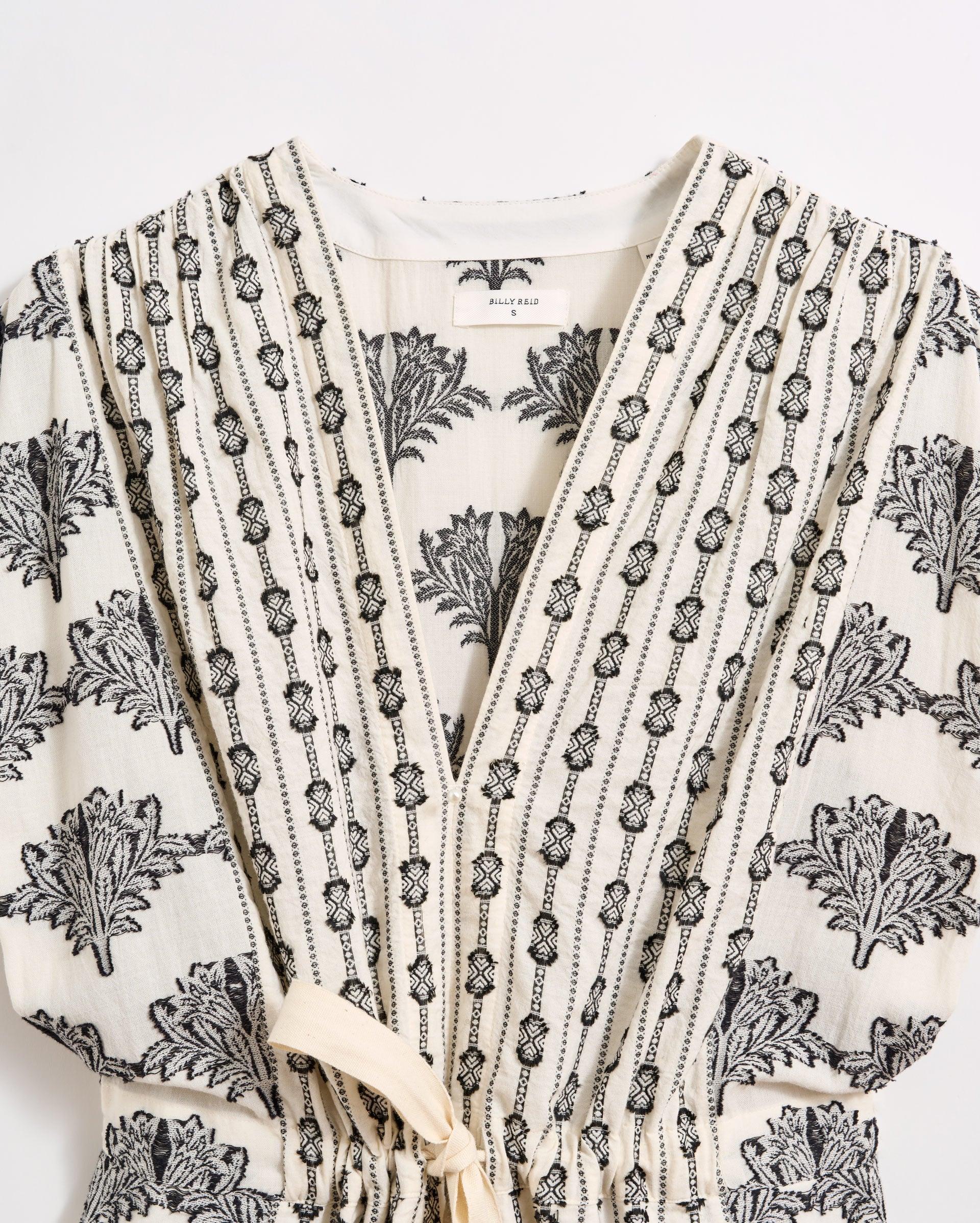 Jacquard Cinched Waist Dress -  Product Image
