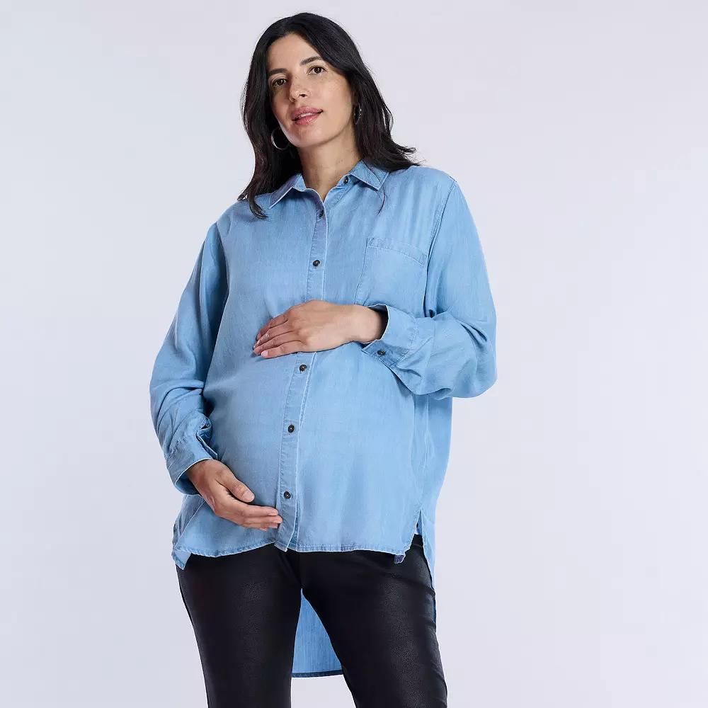 Maternity Motherhood Poplin Shirt, Womens Product Image