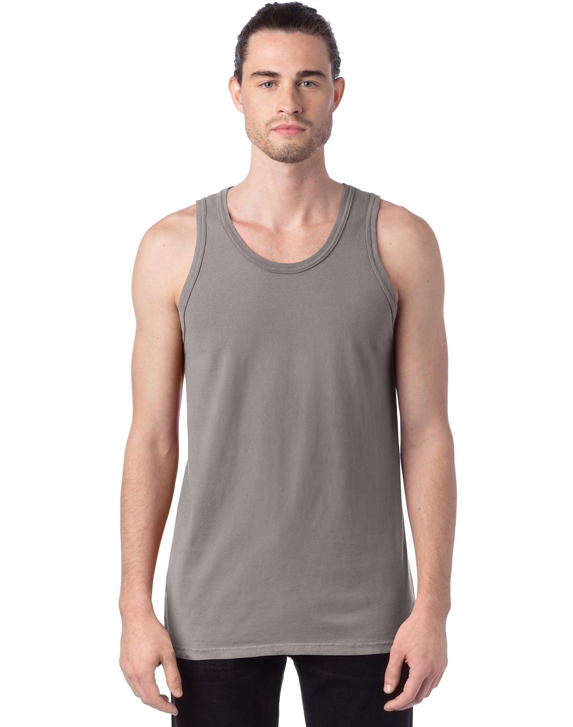 Hanes Mens Garment Dyed Tank Black M Product Image