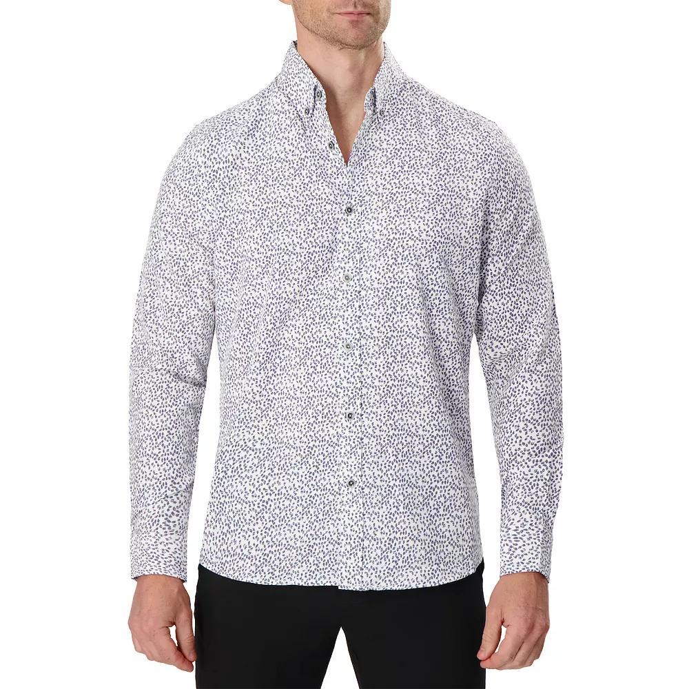 Men's Report Collection 4-Way Performance Dress Shirt, Size: Large, Gray Leaf Product Image