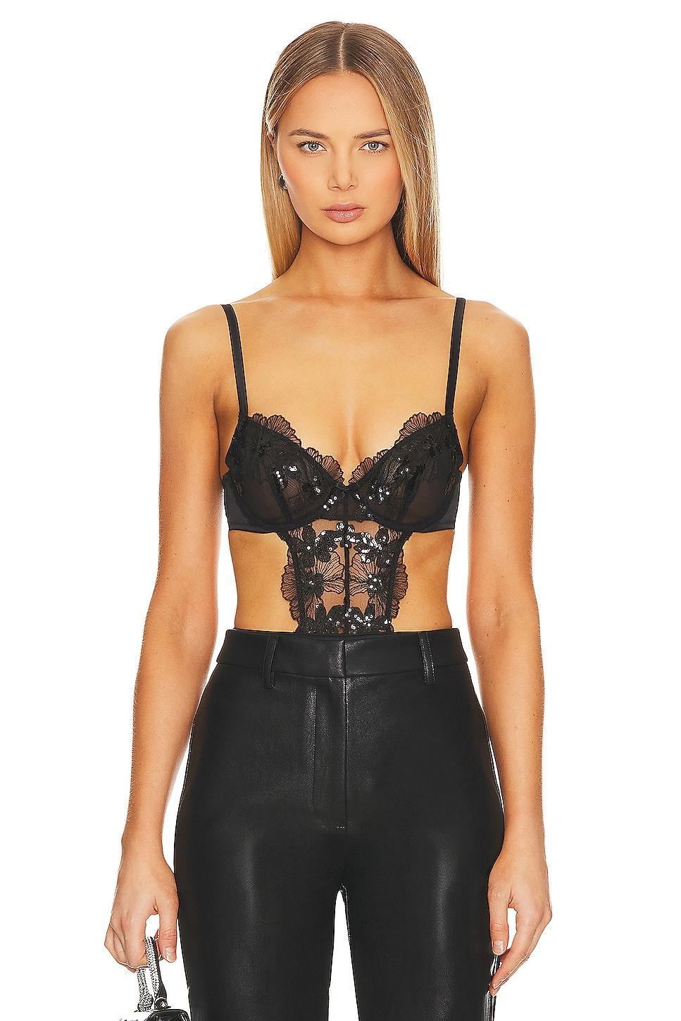 Fleur du Mal Sequin Violet Embroidery Bodysuit Product Image