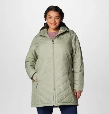 Plus Size Columbia Heavenly Long Hooded Jacket, Women's, Size: 2XL, Camel Brown Product Image
