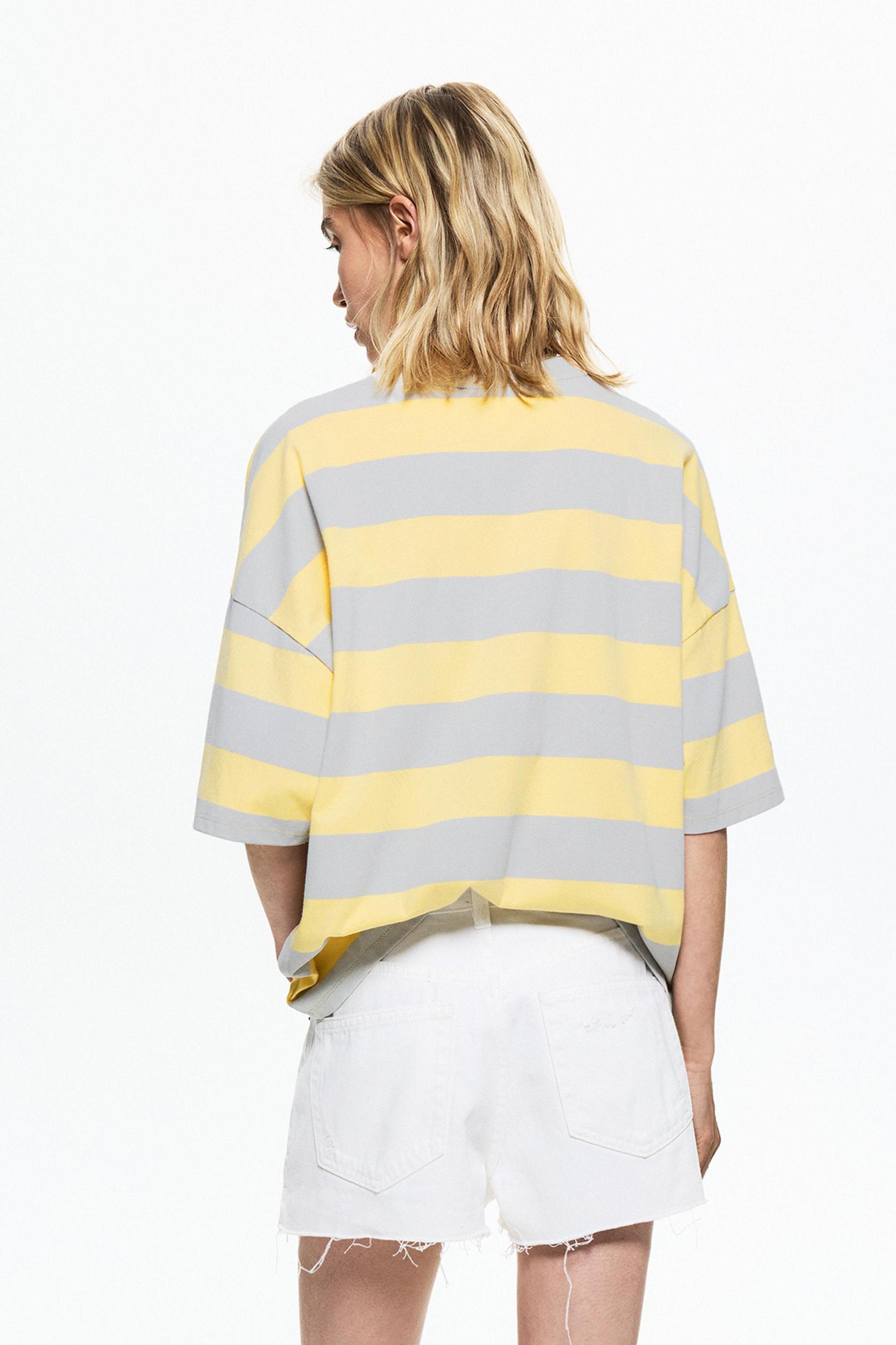 Yellow striped T-shirt Product Image