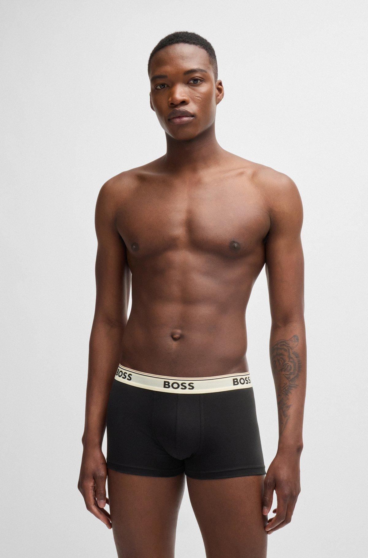 Three-pack of stretch-cotton trunks with logo waistbands Product Image