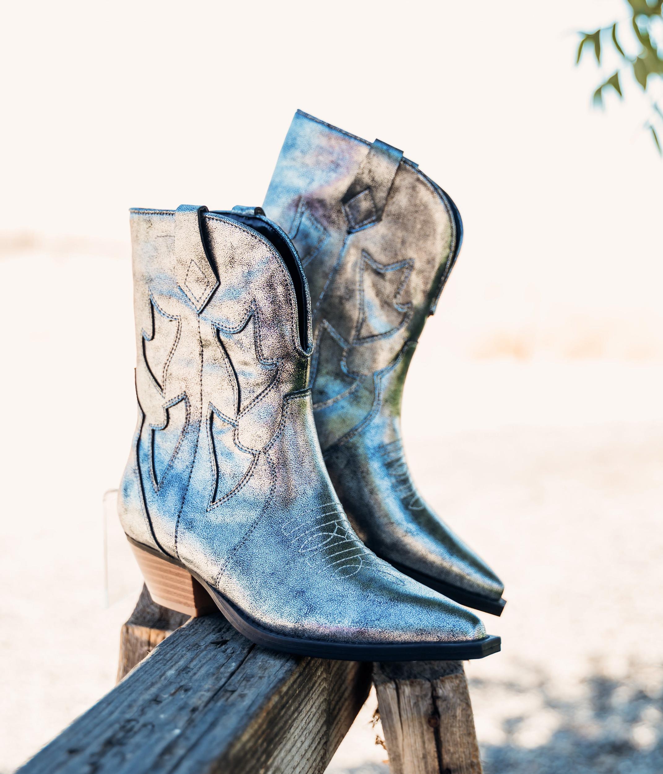 Jersey Metallic Boot in Silver (Online Exclusive) Product Image
