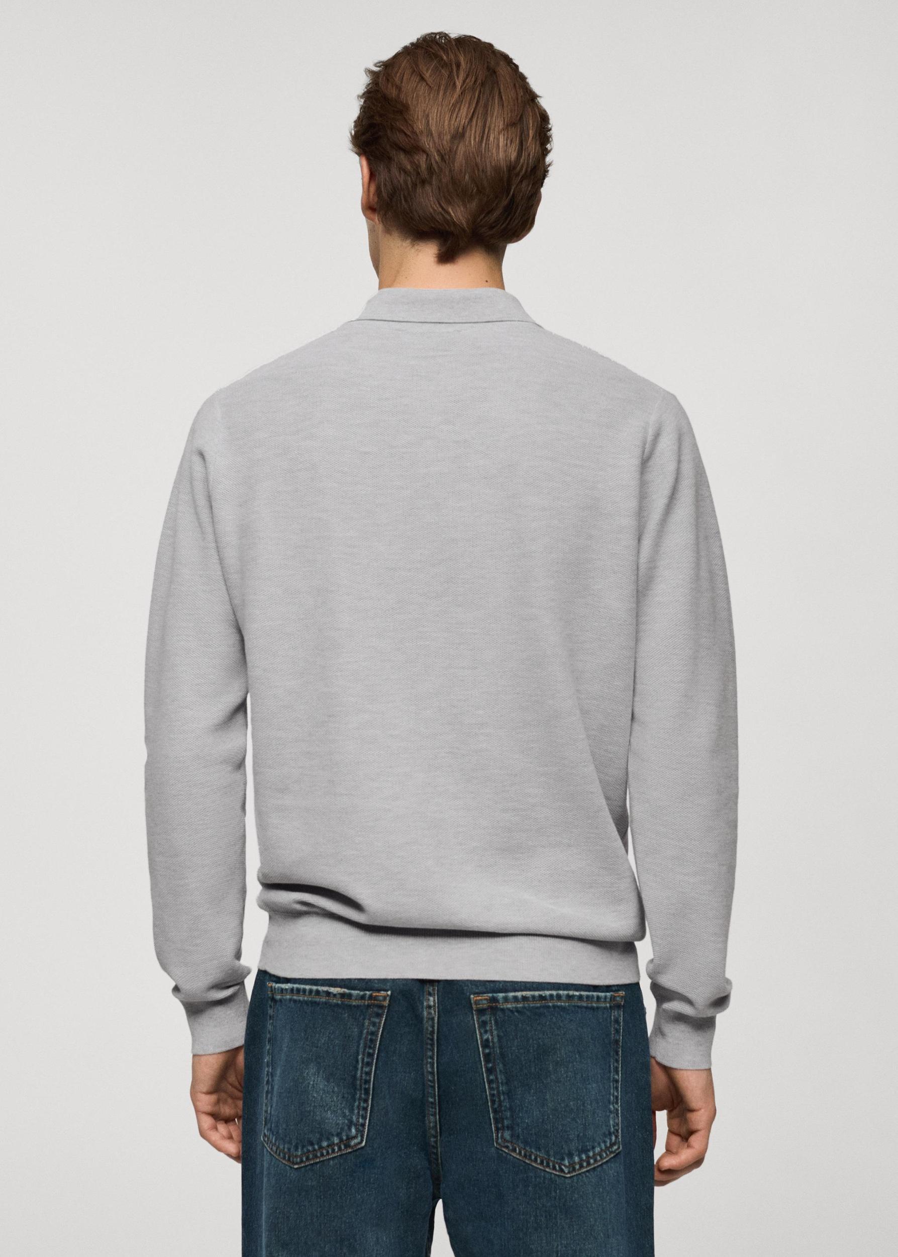 Knitted structured polo sweater - Men | MANGO USA Product Image