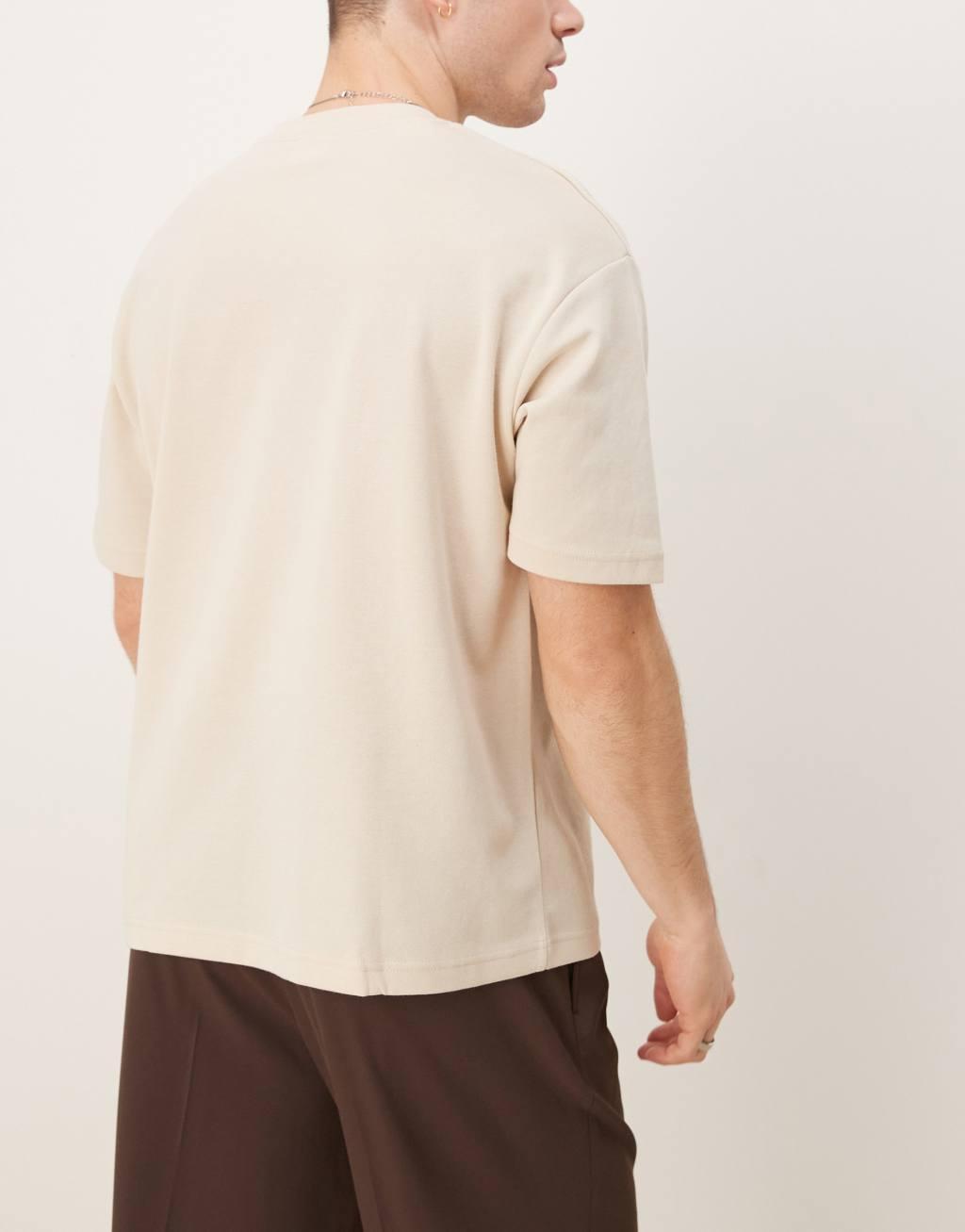 Selected Homme 3-pack oversized T-shirts in black/white/cream Product Image