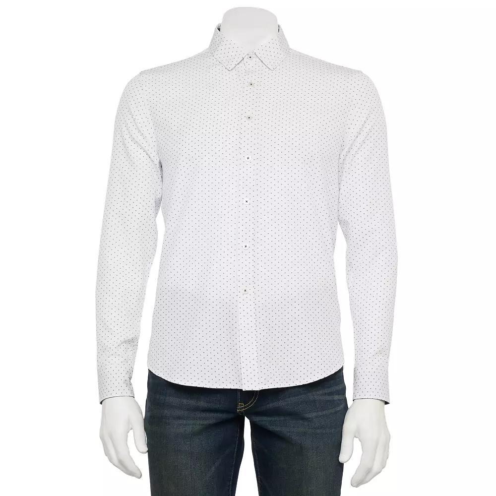 Men's Thomas Sterling Long Sleeve Button Down Shirt, Size: Medium, Blue Print Product Image