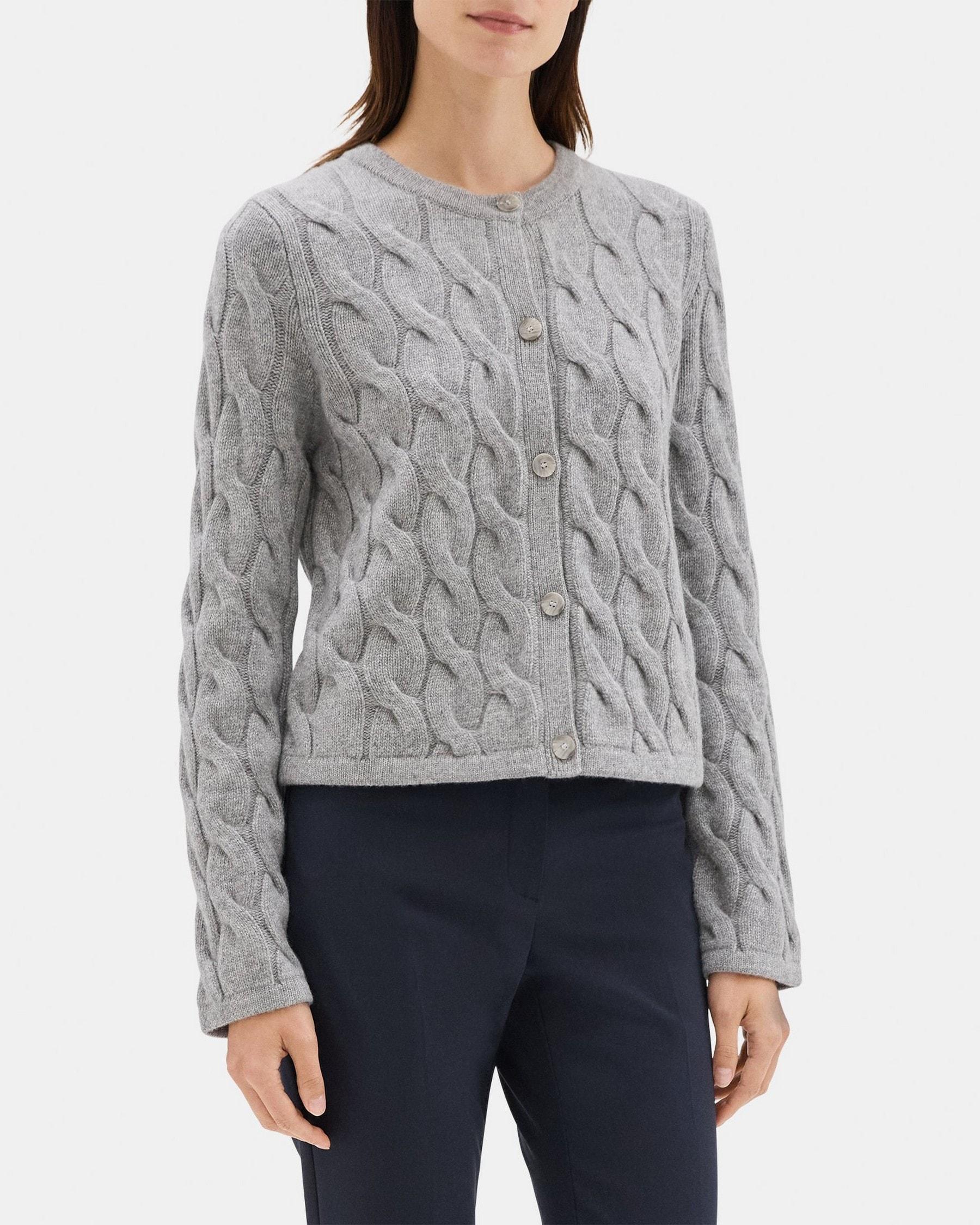 Cable Knit Cardigan in Wool Product Image