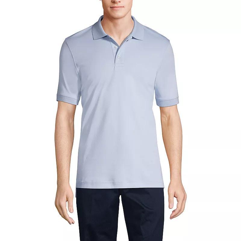 Men's Lands' End Short Sleeve Interlock Polo Shirt, Size: Small, White Product Image