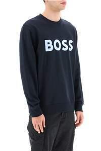 HUGO BOSS Logo-print Cotton Sweatshirt In Black Product Image
