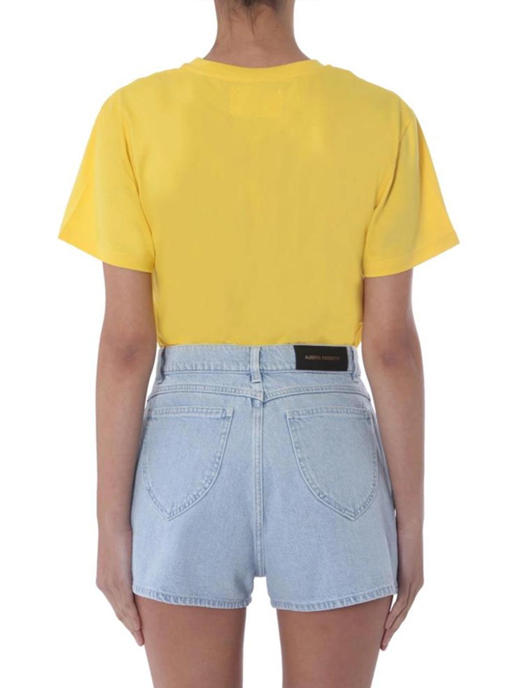 ALBERTA FERRETTI Sequinned Print T-shirt In Yellow Product Image