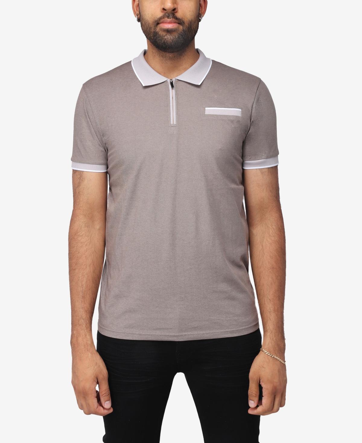 X-Ray Mens Comfort Zip-Neck Tipped Polo Shirt - Black Product Image