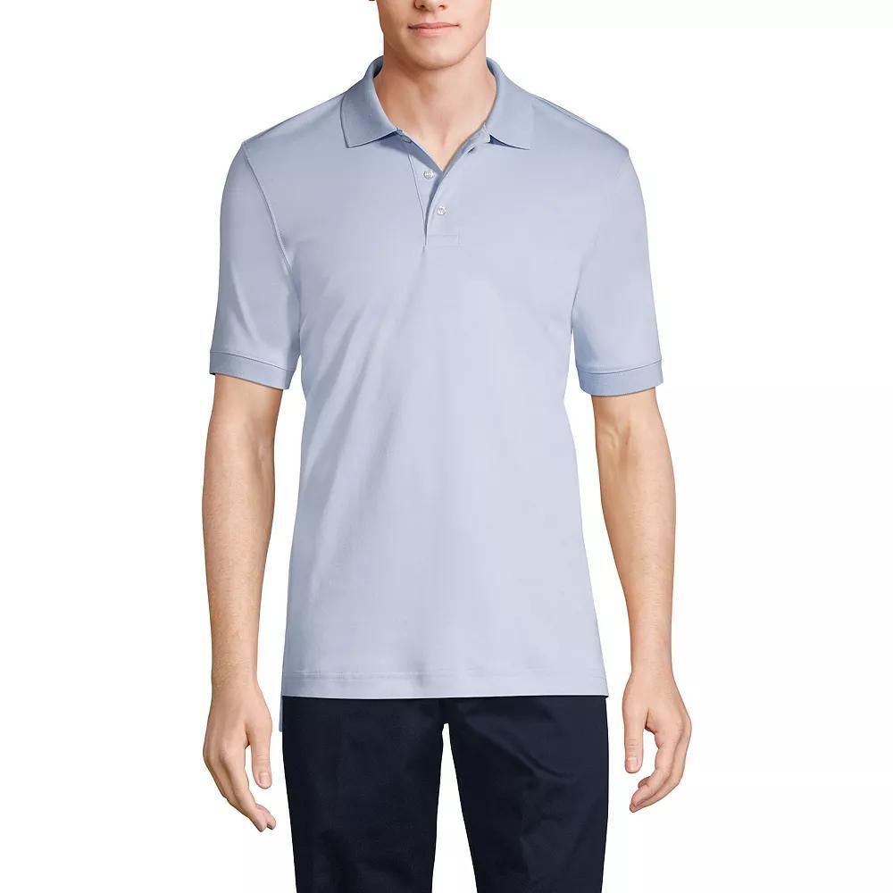 Men's Lands' End Short Sleeve Interlock Polo Shirt, Size: Small, White Product Image