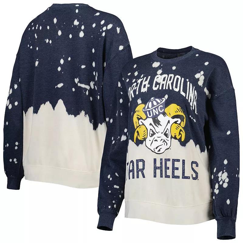 Women's Gameday Couture Navy North Carolina Tar Heels Twice As Nice Faded Dip-Dye Pullover Long Sleeve Top, Size: Medium, Blue Product Image
