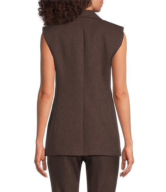 Calvin Klein Novelty Peak Lapel Collar Sleeveless Double Breasted Vest Product Image