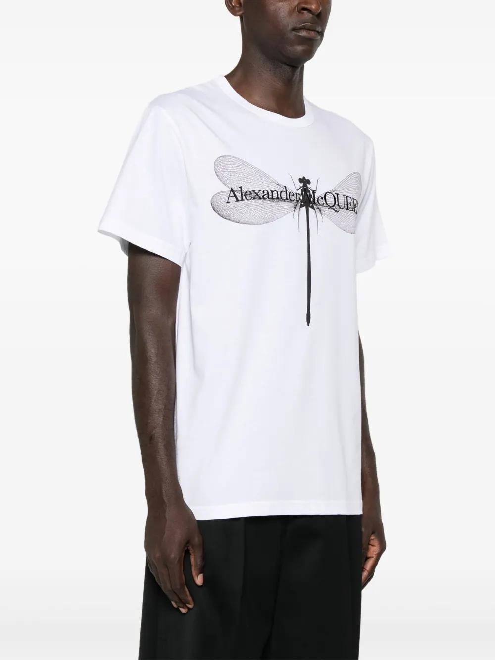 Dragonfly-print cotton T-shirt Product Image