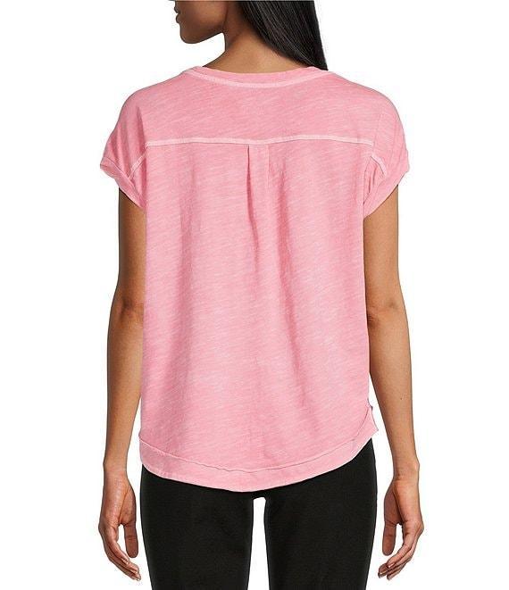 Westbound Petite Size Twist Sleeve Crew Neck Top Product Image