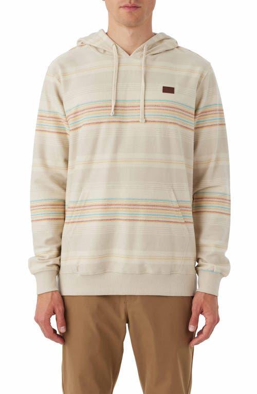 O'Neill Bavaro Stripe Pullover Hoodie (Fog) Men's Clothing Product Image