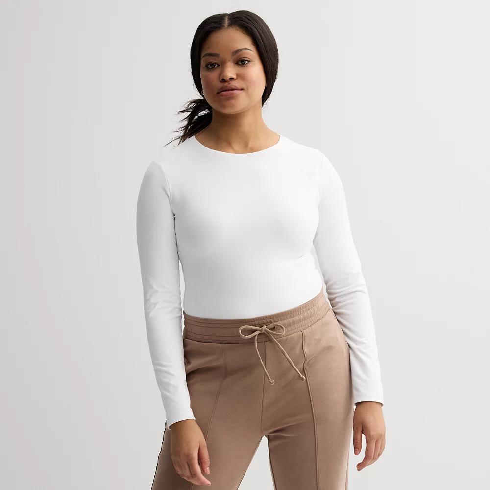 Women's FLX Affirmation Long Sleeve Bodysuit, Size: Small, Modern White Product Image