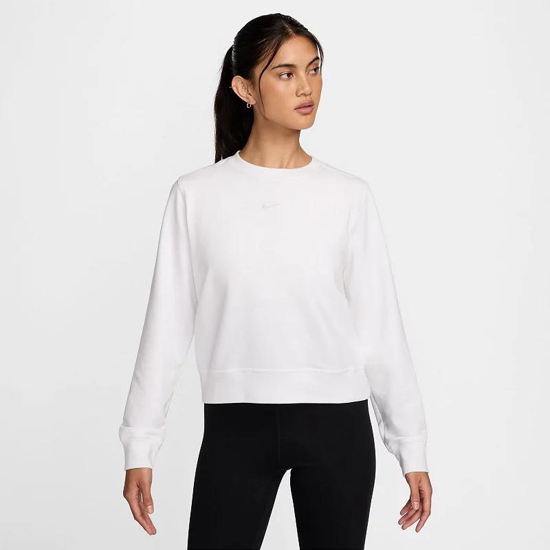 Women's Nike One Dri-FIT Crewneck Sweatshirt, Size: XL, White Product Image