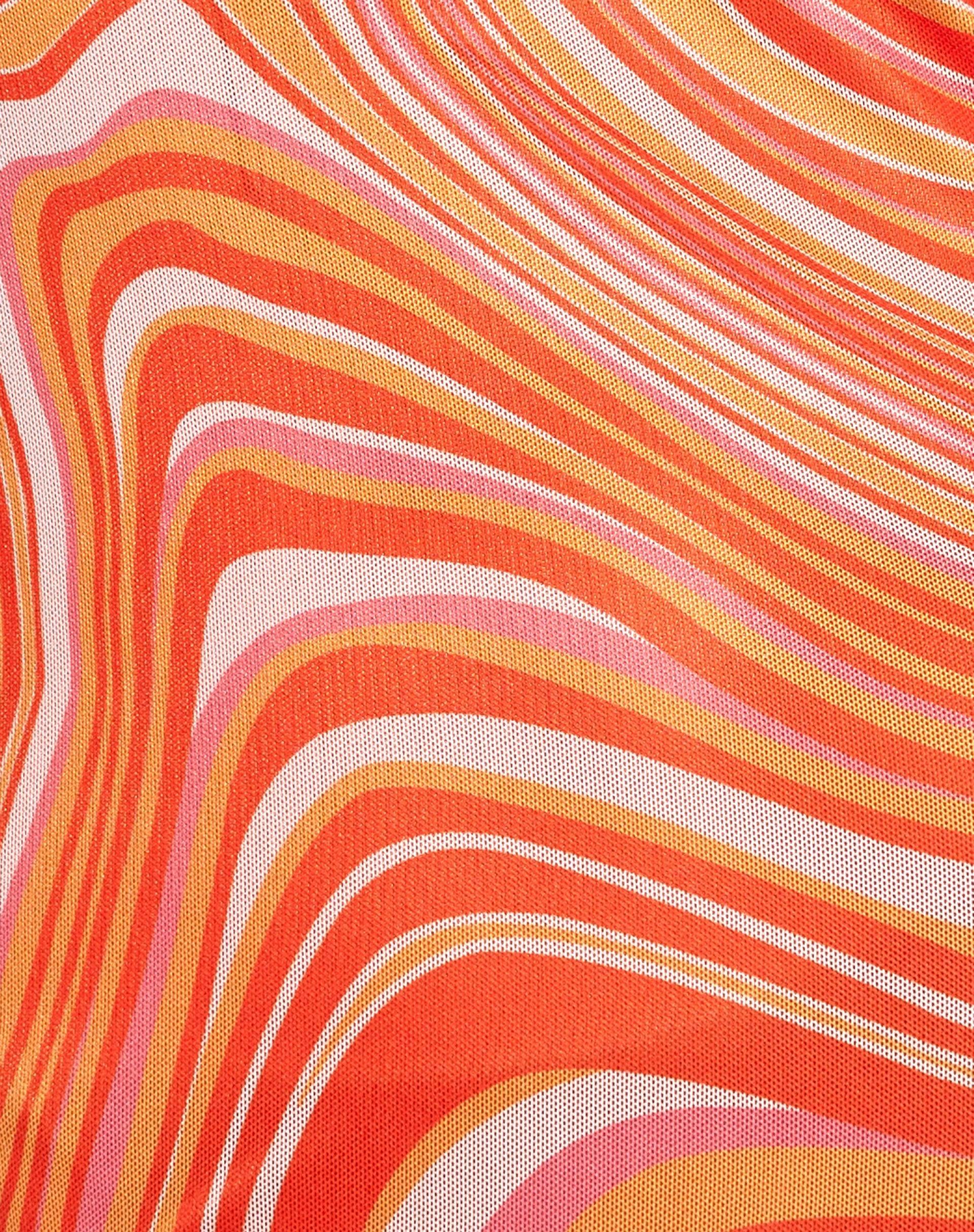 Brigitta Mini Dress in 70's Ripple Tangerine Product Image