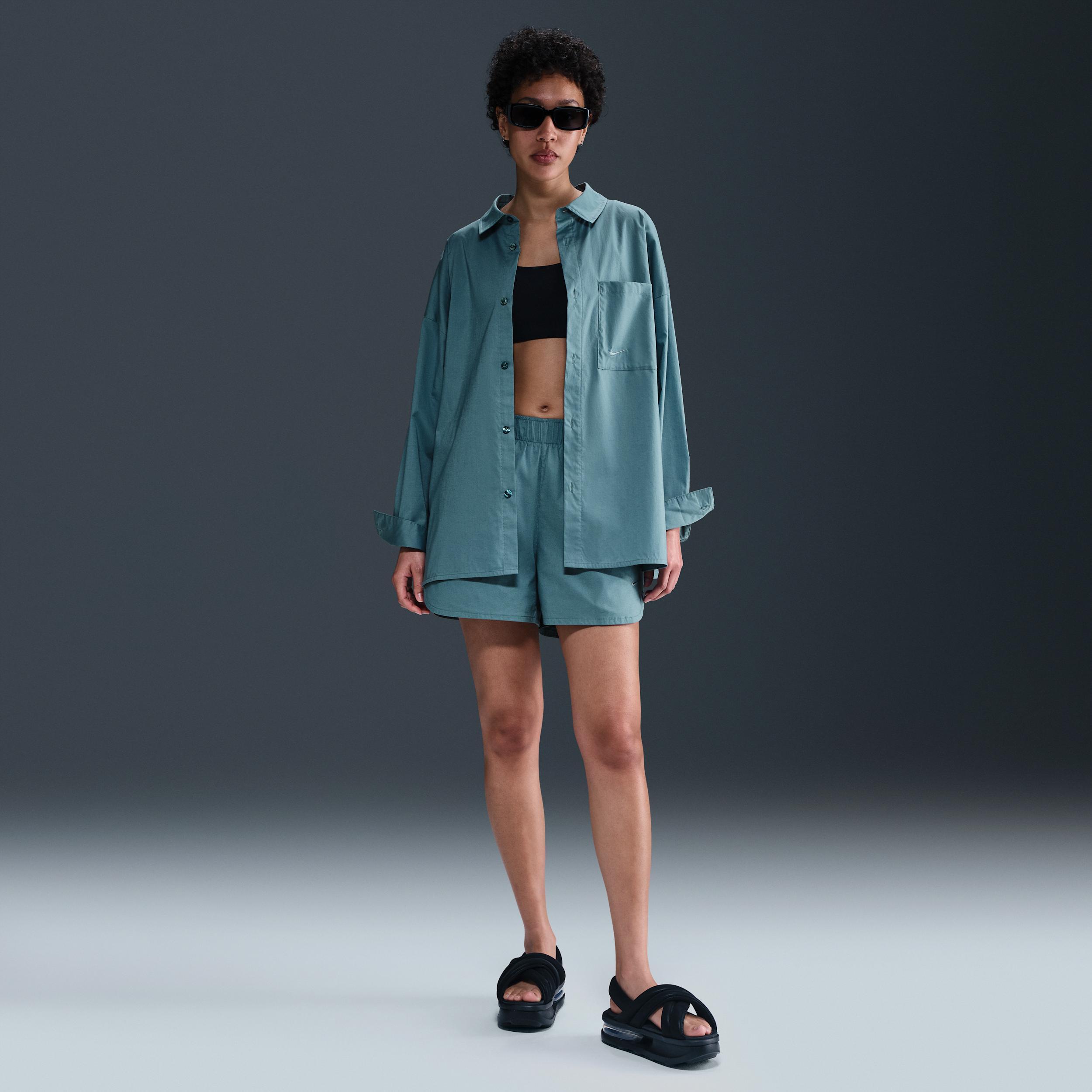 Nike Sportswear Chill Poplin Women's Loose Long-Sleeve Button-Up Top Product Image
