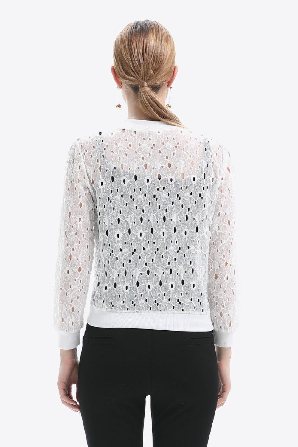 Openwork Zip Up Jacket Product Image