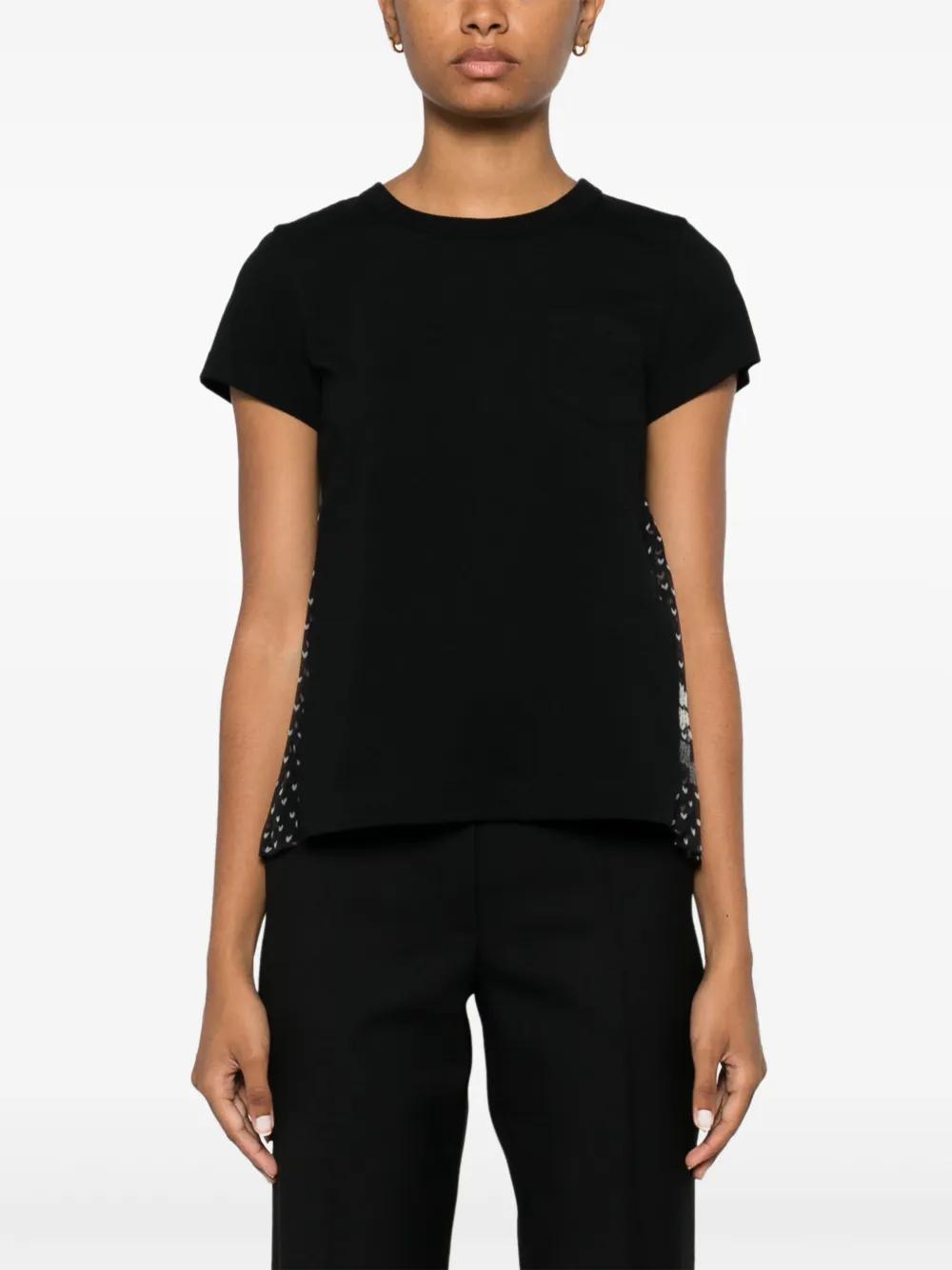 SACAI Mix-print T-shirt In Black Product Image