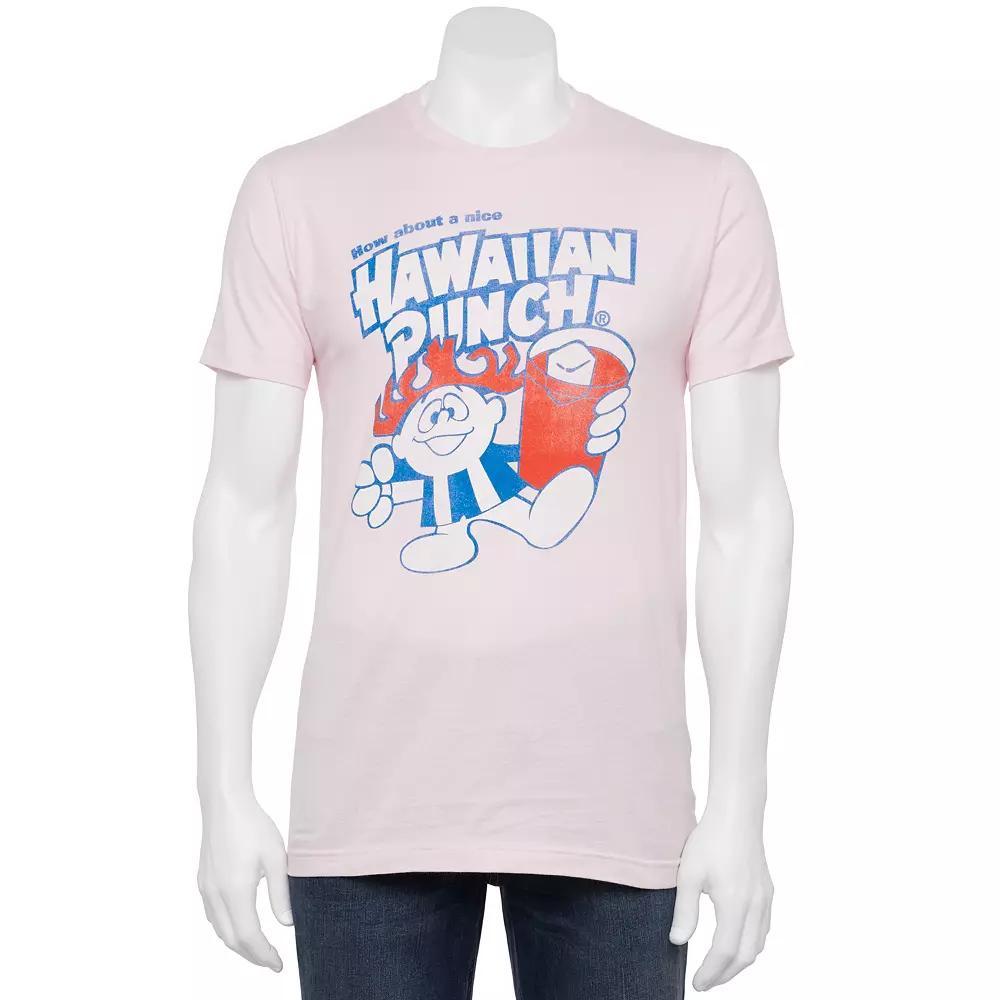 Men's Hawaiian Punch Character With Drink Tee, Size: XL, Pink Product Image